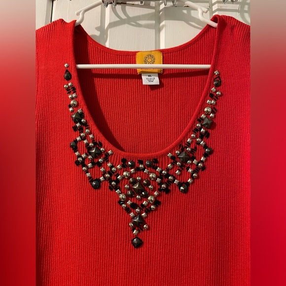 RUBY RD. red sleeveless sweater-X-large like new - Picture 2 of 5